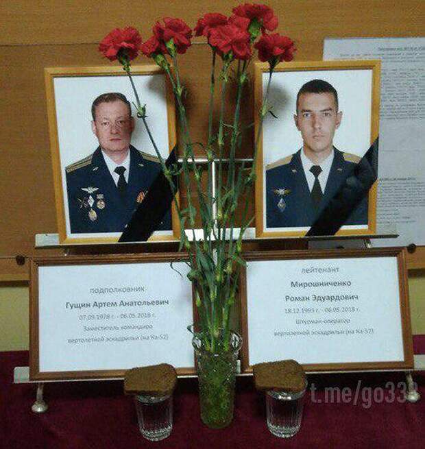 Погибли в Сирии 2 вертолетчика, подполковник Гущин и лейтенант Мирошниченко. 2018