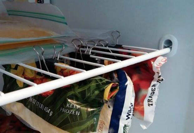 Оригинальный способ хранения продуктов в холодильнике.