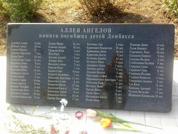 Аллея памяти детей, погибших на Донбассе 
