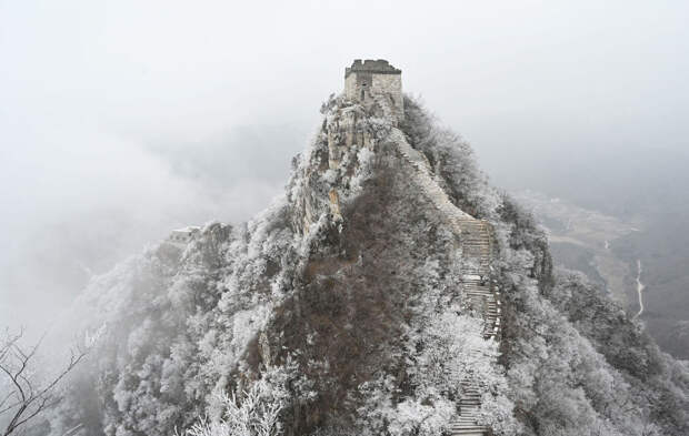 Великая Китайская стена после снегопада