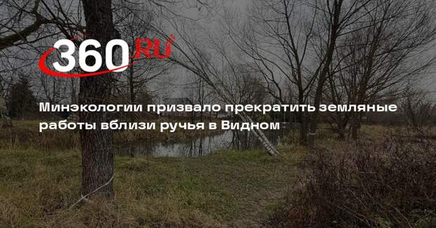 Минэкологии призвало прекратить земляные работы вблизи ручья в Видном