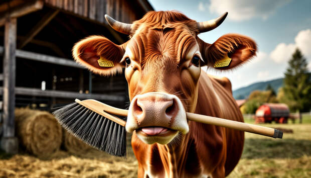 Корова, использующая инструменты, покорила ученых и интернет