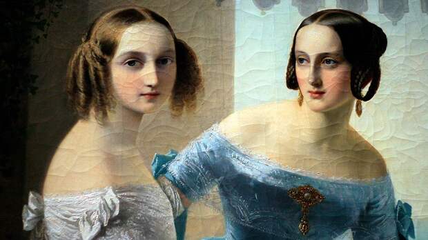 Тимофей Нефф. «Портрет великих княжон Марии Николаевны и Ольги Николаевны». 1838