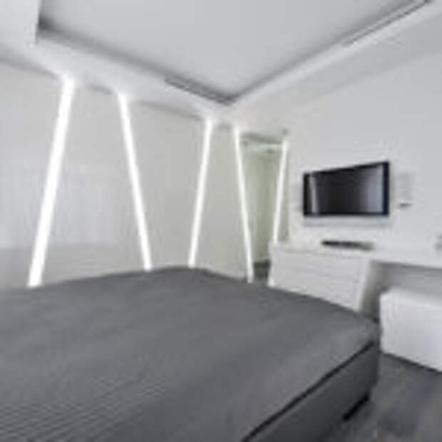 Дизайн спальной комнаты в футуристическом стиле фото