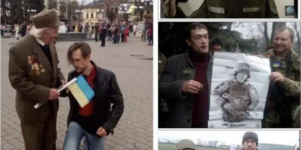 Как сбежавший на Украину актер Пашинин целует руки бандеровцам и бомжует