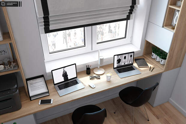 Стол-подоконник становится популярным дизайнерским решением в интерьерах квартир небольшой площади, где на счету каждый сантиметр.-5