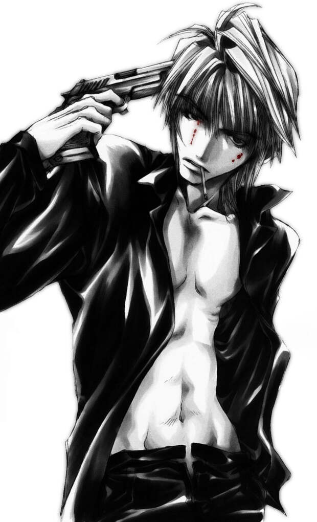 Пистолет у виска рисунок