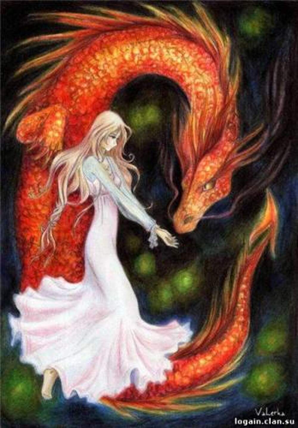 Дракон и девушка любовь