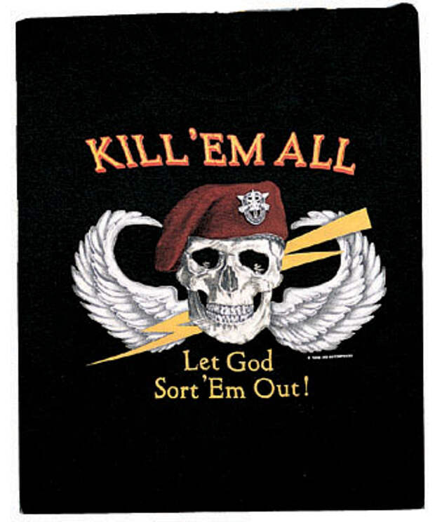 Em all перевод. Kill them all. Kill 'em all. Kill'em all Let God sort'em out. Kill em all Let God sort em out эмблема.