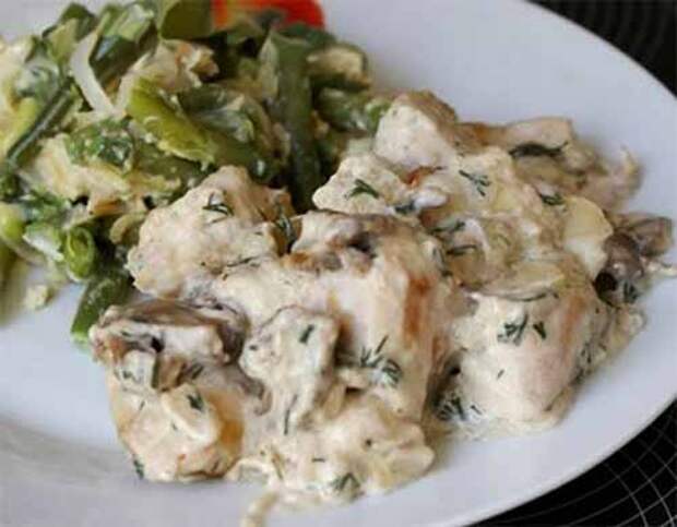 говядина под сырным соусом