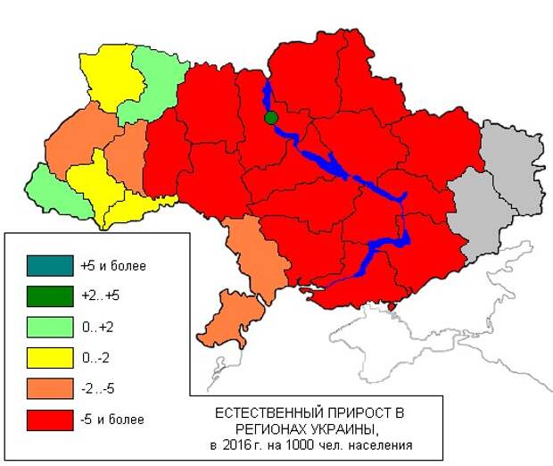 Украина карта плотности населения