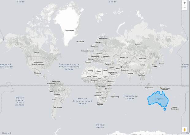Немного изменим расположение Австралии Размеры, картография, карты, проекция, страны