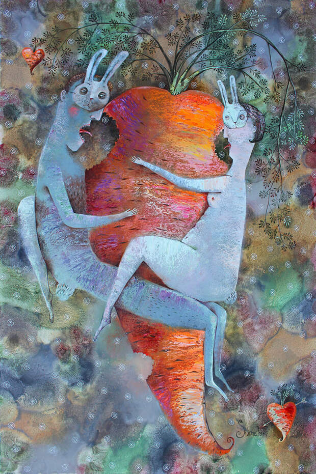 Любовь-морковь иллюстрация, художница