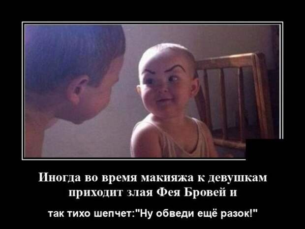 Демотиватор про женские брови