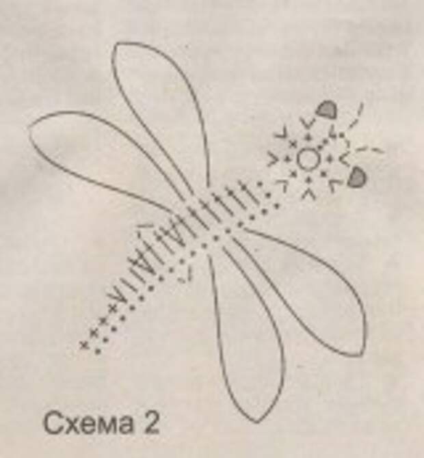 Схема стрекозы крючком