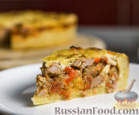 Фото к рецепту: Открытый мясной пирог