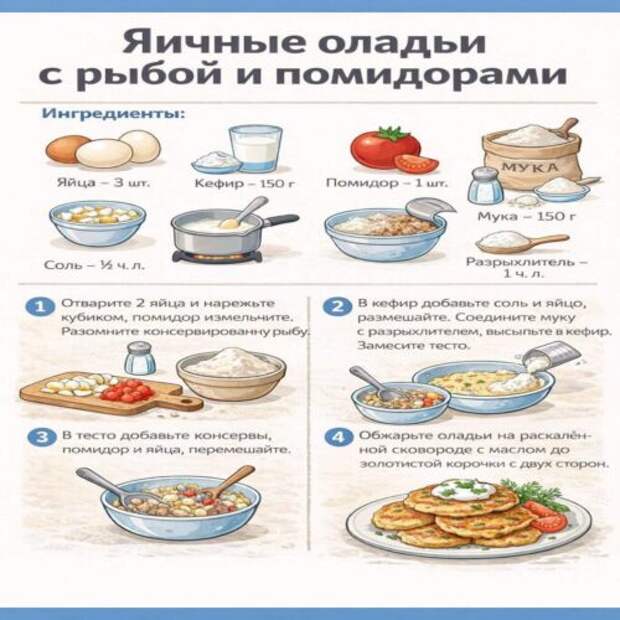 На такой завтрак время точно найдется. Быстрые чудо-оладьи: сытные и невероятно вкусные!