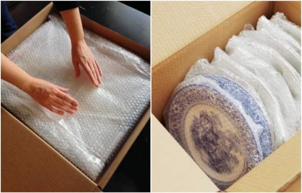 Пленка часто используется для упаковки посуды при переезде Пленка часто используется для упаковки посуды при переезде