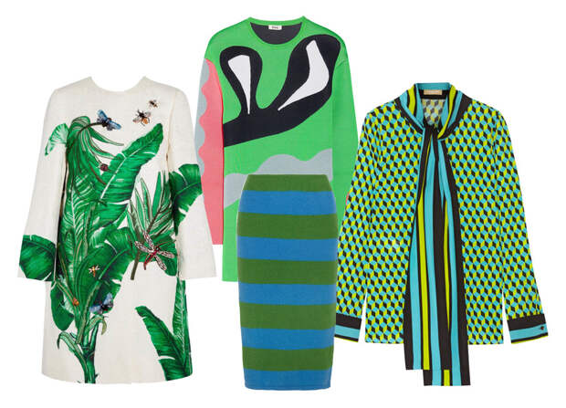 Выбор ELLE: юбка Max Mara, платья Issa и Dolce&Gabbana, блуза Michael Kors