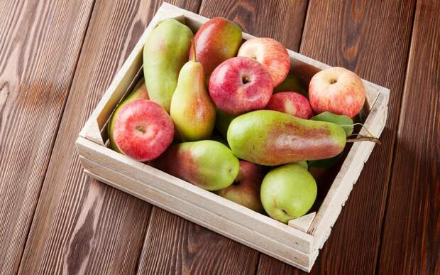 Хранение яблок и груш в ящике