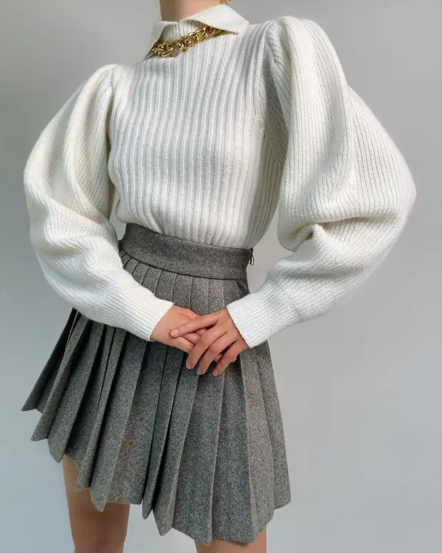 20+ эффектных примеров как носить свитер с юбкой и выглядеть бесподобно