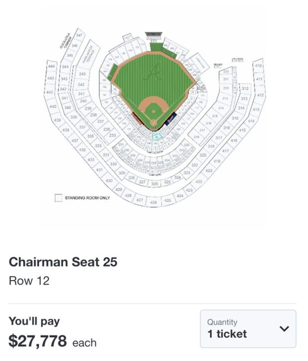 Braves Astros Game 3 Ticket Price World Series Truist Park