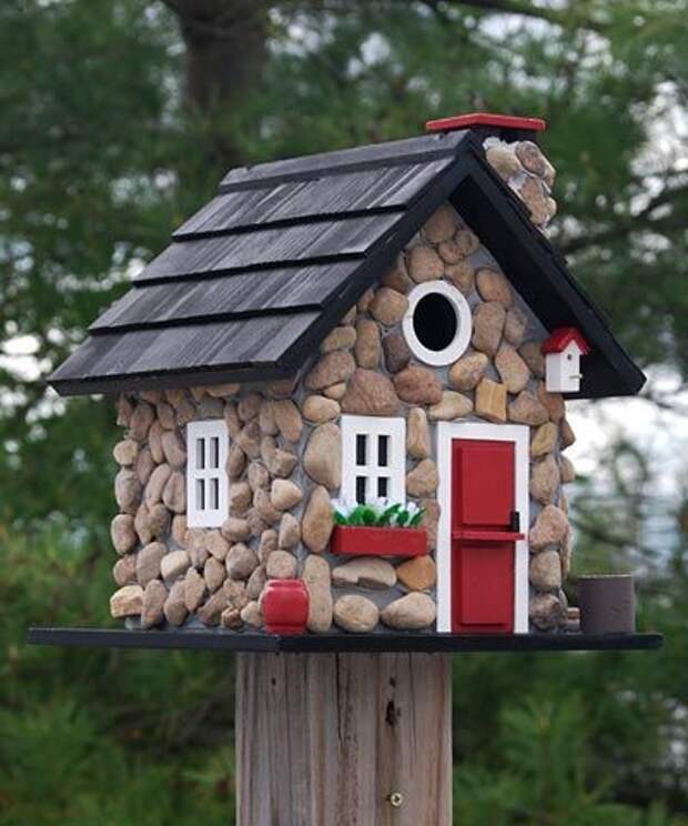 Home Bazaar Windy Ridge Stone Bird House More: 