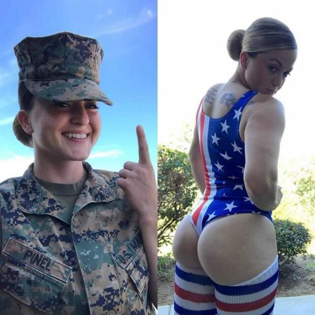девушка в купальнике цвета флага сша