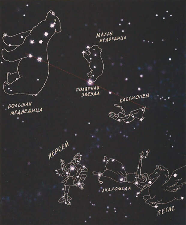 Созвездие большой медведицы и малой медведицы на звездная карта