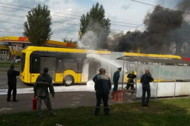 В Минске горел электробус