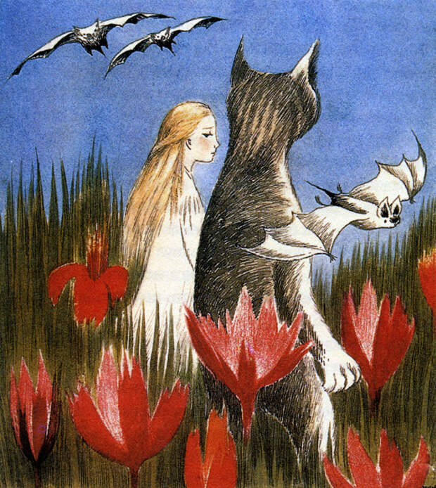 Туве Янссон. Иллюстрация к рассказу Л.Кэрролла «Алиса в стране чудес»