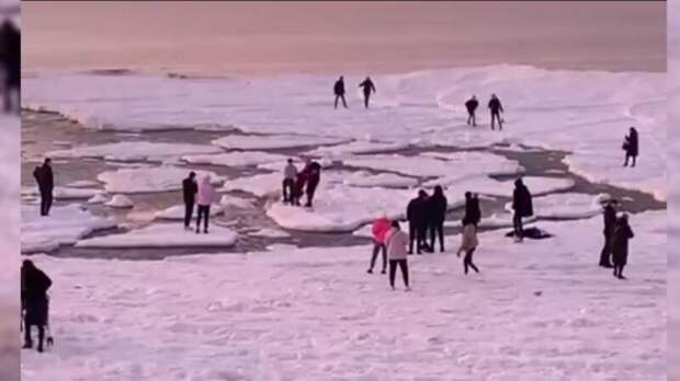 Калининградцы игнорируют предупреждения МЧС и катаются на льдинах