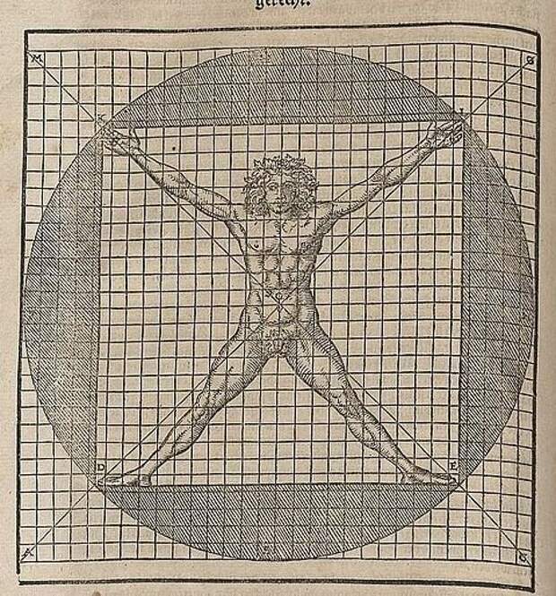Буквальное следование инструкциям Витрувия: схема художника Чезаре Чезариано, 1521 год