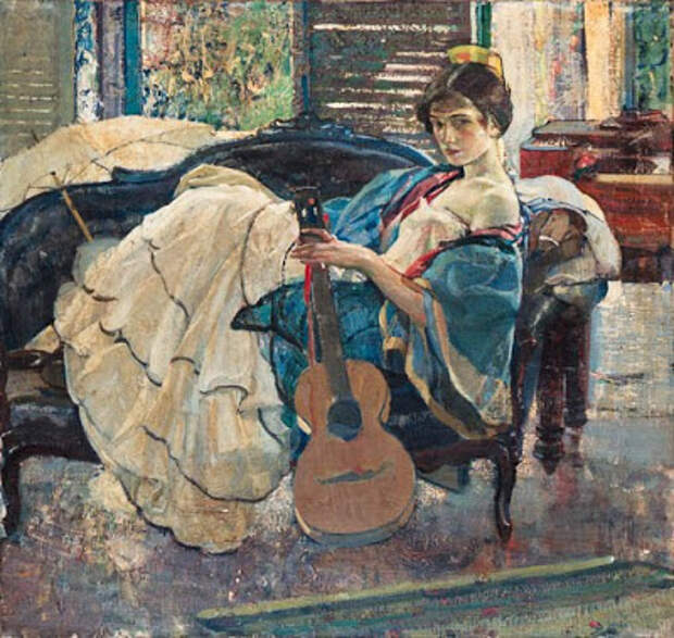 m Richard Edward Miller (American painter, 1875-1943) String Artist (400x379, 195Kb)