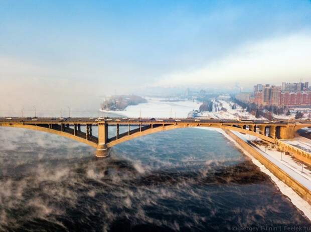 Зимний туман над Енисеем путешествия, факты, фото