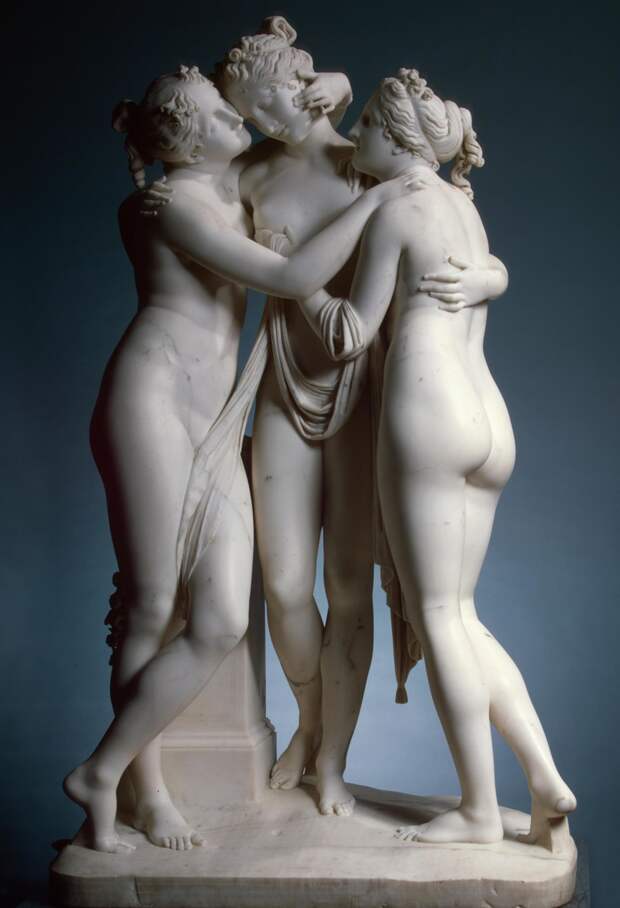 8) "Три Грации" Антонио Канова, создана из мрамора в 1813-1816 годы, находится в Эрмитаже Мужское тело, Скульптуры, женские формы