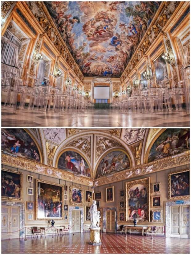 К роскошному убранству дворца Медичи приложили руку величайшие творцы эпохи Возрождения (Palazzo Medici Riccardi).