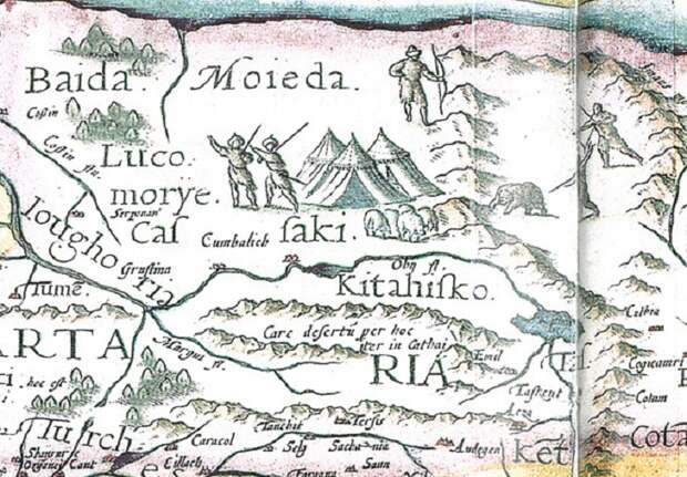 Древняя карта с изображением Лукоморья.