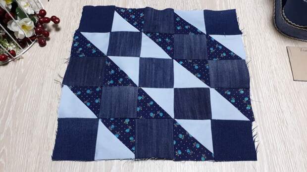 Писала, писала про пэчворк и решила - все, шью джинсовую подушку, сколько можно только одни чужие работы смотреть, пора и самой, что нибудь сотворить!-17