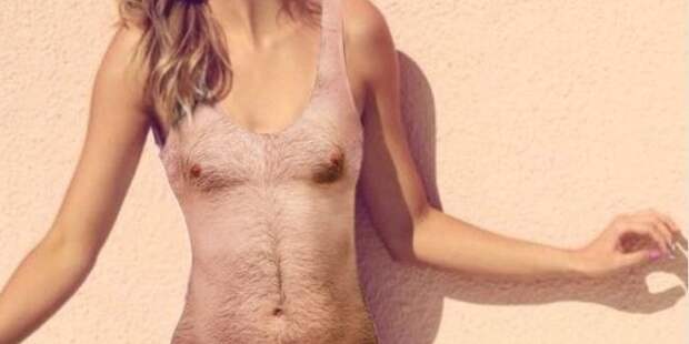 Новый модный хит: купальники с принтом мужской груди