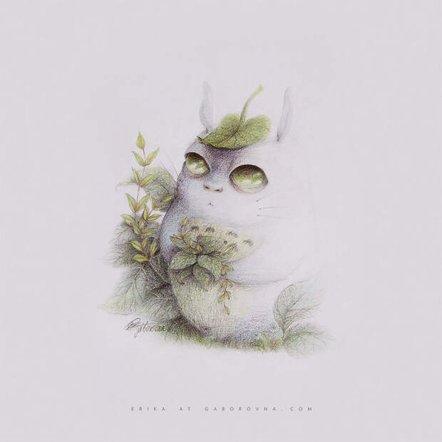 Totoro Pencil Drawing By Erika Horváth Gáborovna