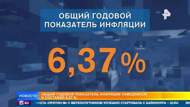 Общий годовой показатель инфляции замедлился и составил 6,37%
