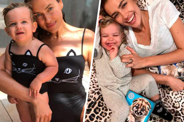 Супермодель Ирина Шейк показала фото с дочерью Леей в купальниках российского бренда