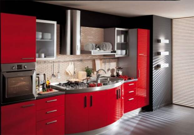 Колористика, Дизайн кухни, Цвет в интерьере, Цвет в дизайне кухни, Красный цвет в интерьере