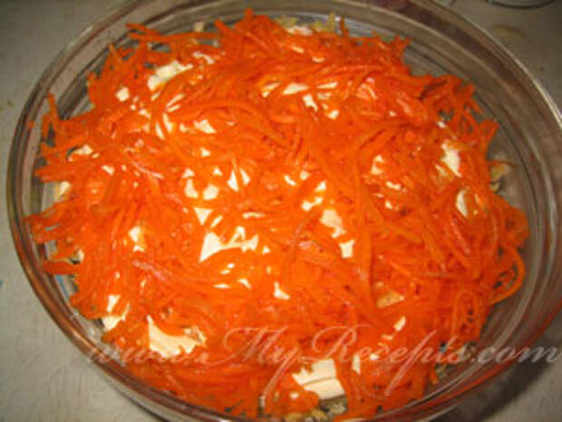 Салат с языком и грибами шаг9 Салат с языком и грибами шаг9