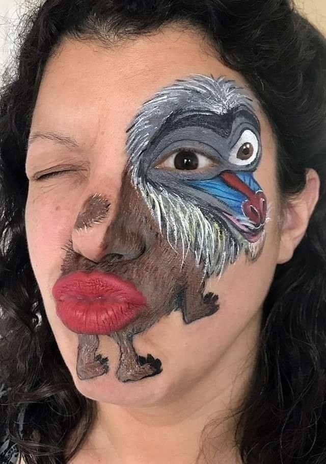Рисунок обезьяна на лице