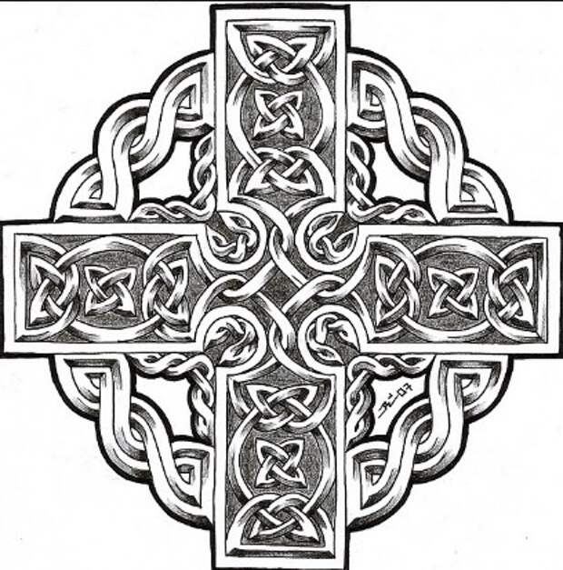 Тату Кельтский крест Эскиз