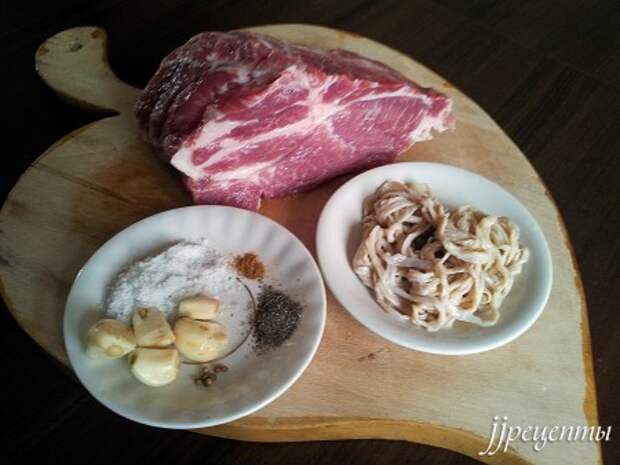 Ингредиенты для рецепта «Домашняя колбаса в духовке»
