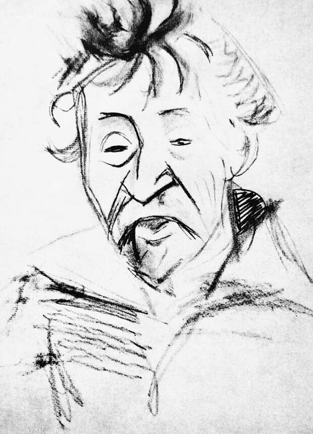 Дружеский шарж В. В. Маяковского на И. Е. Репина, 1915 год