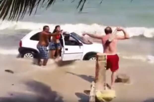 Картинки по запросу Driving on beach furiously stopped by father